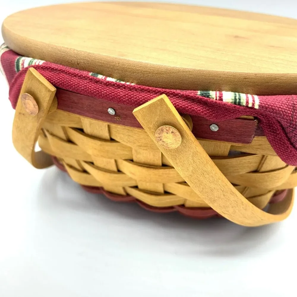 Longaberger 2004 Gumdrop Tree Trimming Limited Basket Fabric Liner Protector Lid